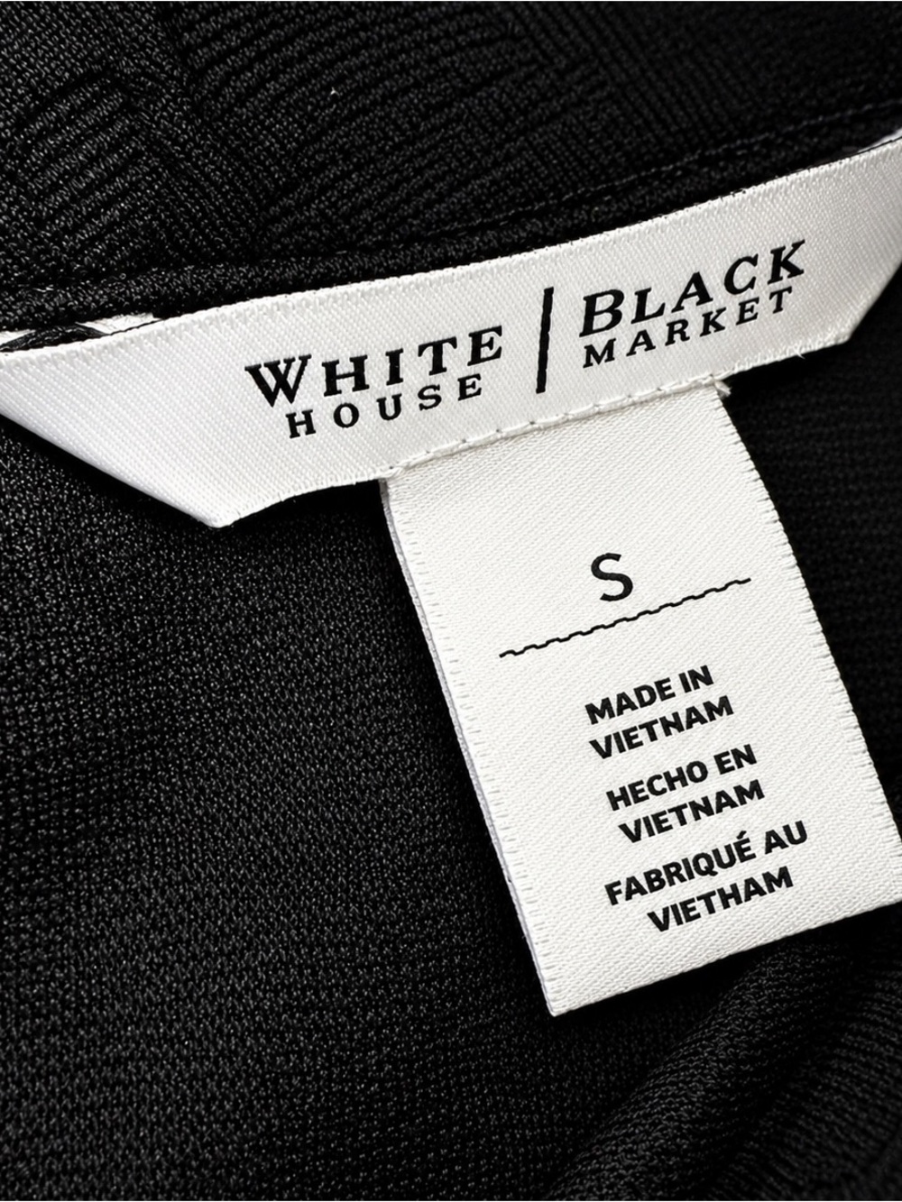 White House Black Market Black Jacquard Mock Neck Top Size S - Picture 6 of 9